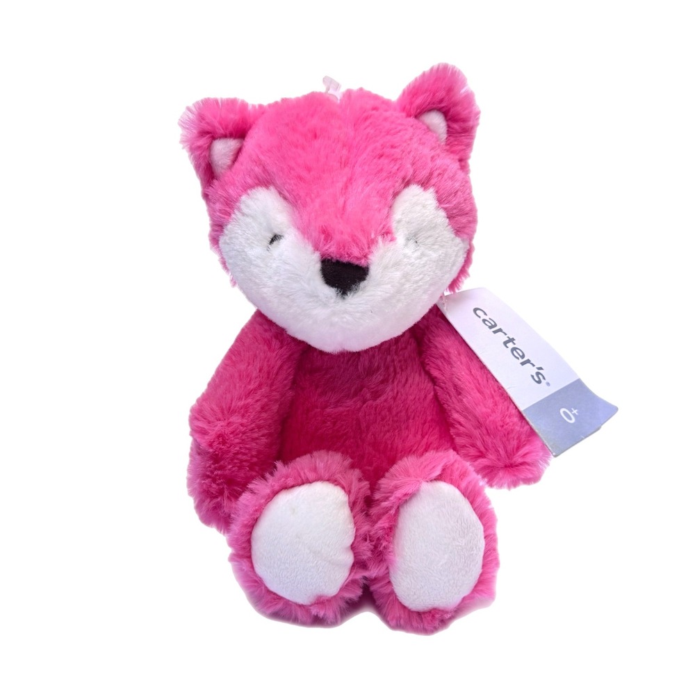 Carters Pink Fox Plush Stuffed Animal Baby Sleepy Eyes 66935 salmon pink 2016